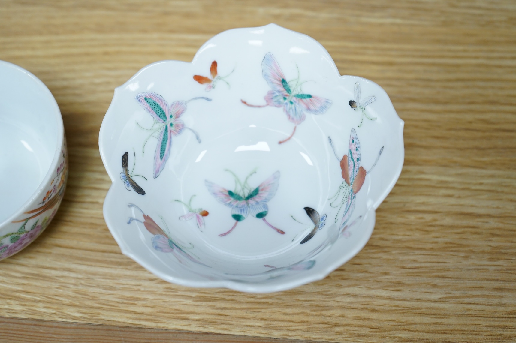 Two 19th century Chinese ‘butterfly’ bowls, largest 6cm high